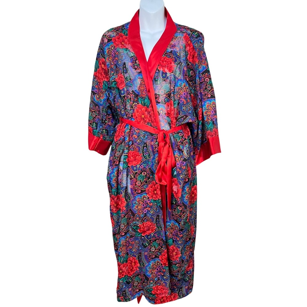 Vintage L.A Intimates Floral Burnout Satin Trim Women's‎ Size Large